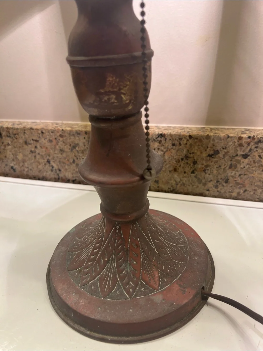 Vintage Copper Lantern Lamp - Home Accents 24.5” Tall & 9” Wide Great Patina